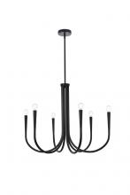 Elegant LD722D30BK - Layne 30 Inch Chandelier in Black