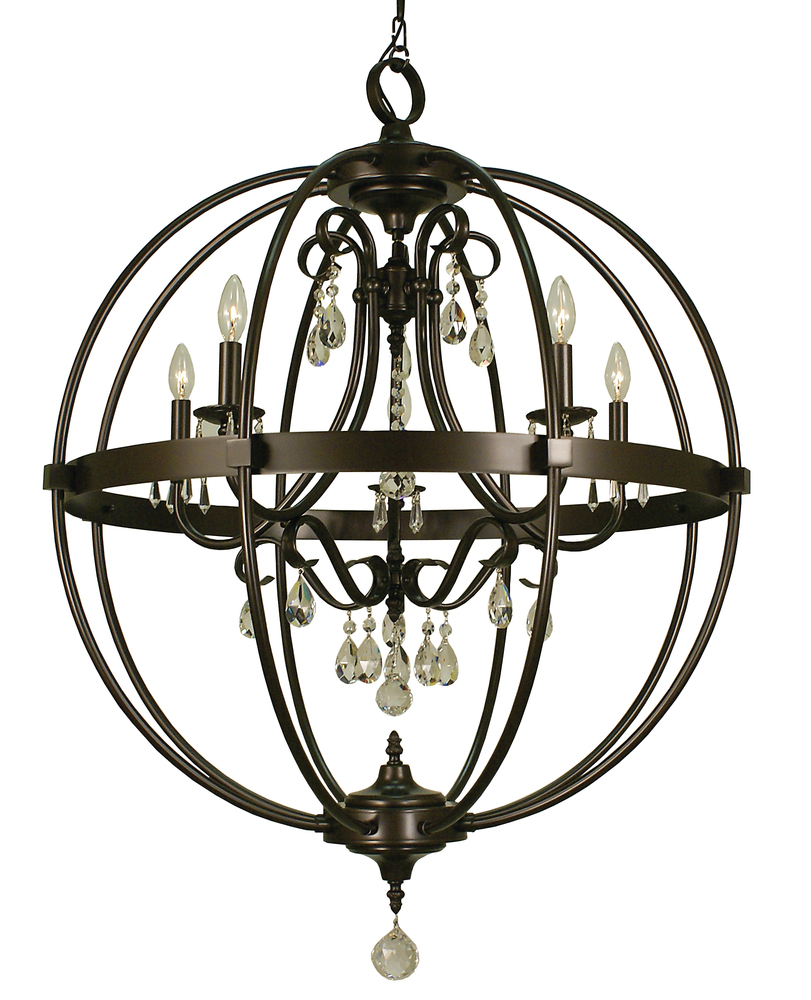 5-Light Brushed Nickel Compass Foyer Chandelier