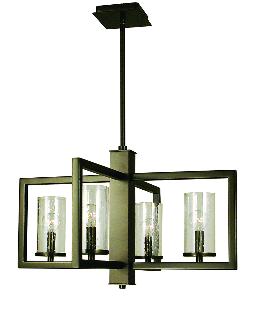 4-Light Matte Black Theorem Dining Chandelier