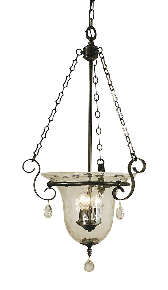 3-Light Brushed Nickel Carcassonne Foyer Chandelier