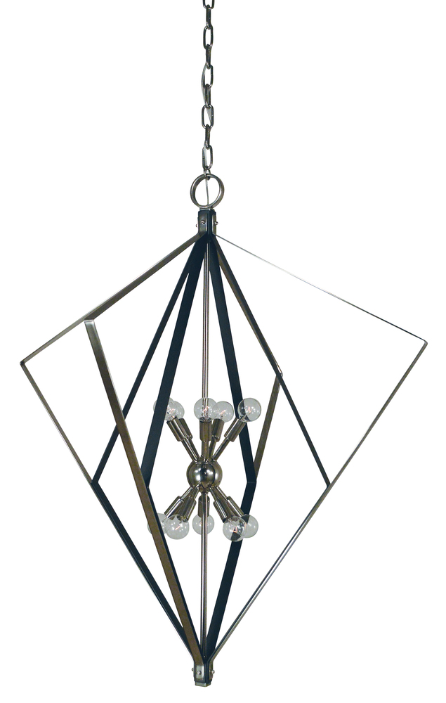 10-Light Polished Nickel/Matte Black Zoe Chandelier