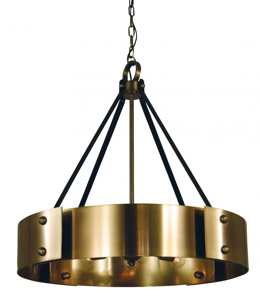 8-Light Antique Brass/Matte Black Lasalle Chandelier