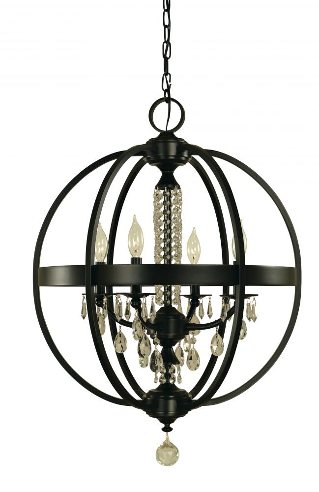 4-Light Satin Pewter Olivia Dining Chandelier