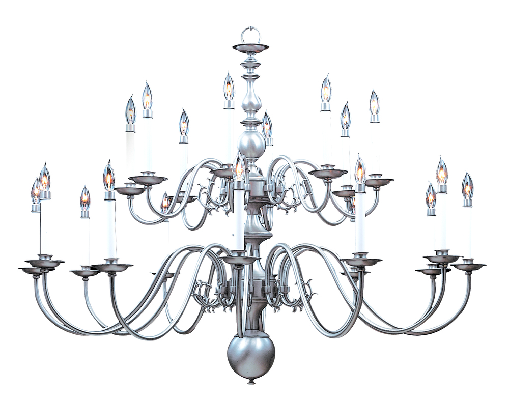 20-Light Satin Pewter Jamestown Foyer Chandelier