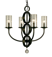 Framburg 1044 BN - 4-Light Brushed Nickel Compass Dining Chandelier