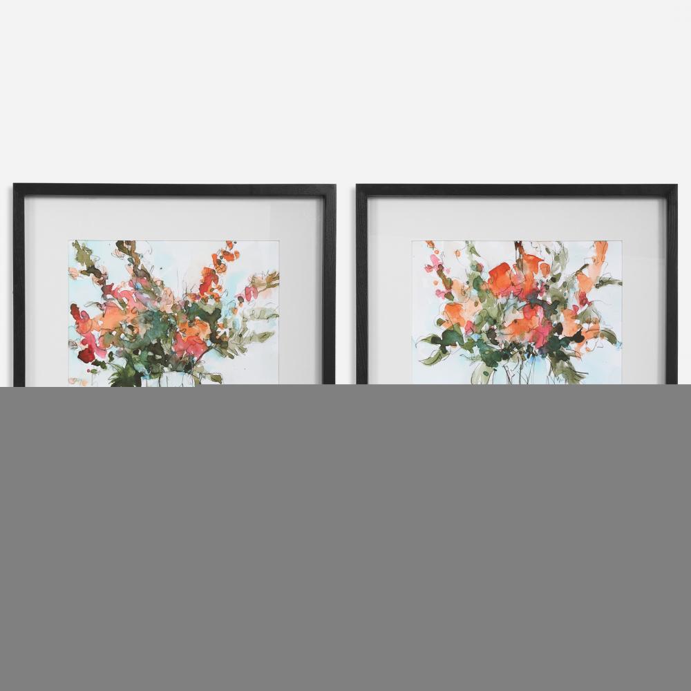 Fresh Flowers Watercolor Prints, S/2