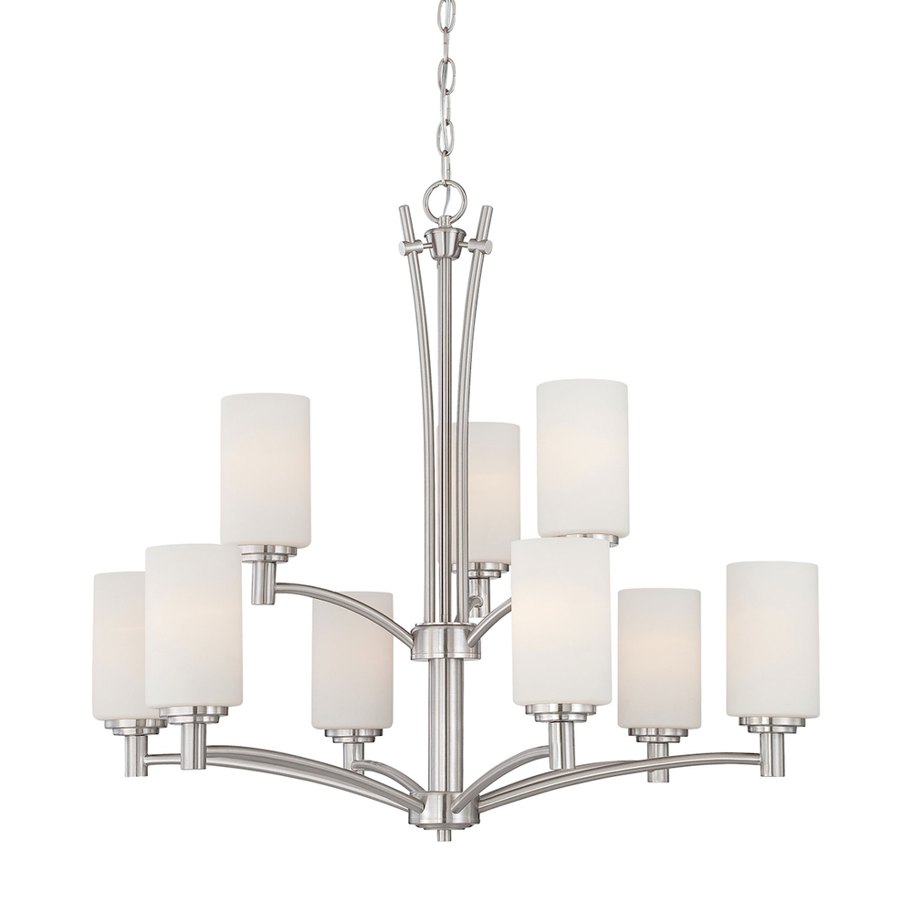 Thomas - Pittman 31'' Wide 9-Light Chandelier - Brushed Nickel